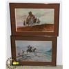 Image 1 : 2 FRAMED & MATTED ARTWORKS BY C M RUSSELL