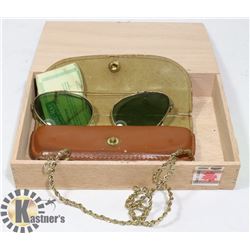CIGAR BOX /W VINTAGE GOLD RIMMED TONE-RAY