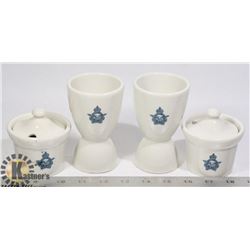 4 PC. WW2 RCAF MEDALTA JAM JARS & EGG CUPS
