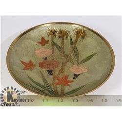 VINTAGE CLOISSONE BRASS ENAMELED DISH