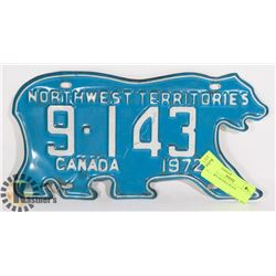 1972 NWT LICENSE PLATE