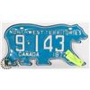 Image 1 : 1972 NWT LICENSE PLATE