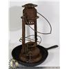 Image 1 : ANTIQUE BEACON LANTERN & CAST IRON SKILLET