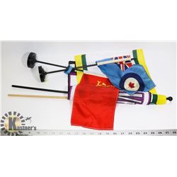 4 FLAGS - RUSSIA, RCAF ,2002 GREY CUP ,