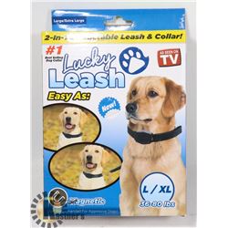 NEW LUCKY LEASH 2 IN 1 RETRACTABLE LEASH AND