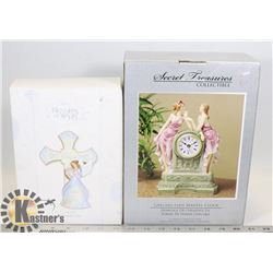 COLLECTABLE MANTLE CLOCK, CHERISH CROSS