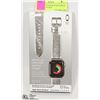 Image 1 : METALLIC LEATHER WATCH STRAP FOR APPLE WATCH