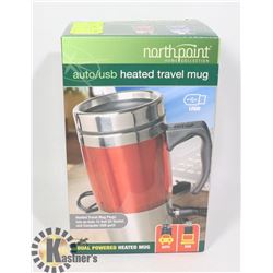 NEW AUTO 12V/ USB HEATED TRAVEL MUG