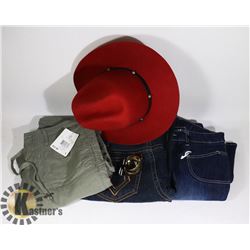 BOX OF ASSORTED WOMEN ITEMS  INCLUDES