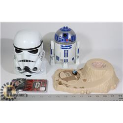 3 STAR WARS PLAYSETS PLUS COLLECTIBLE PIN