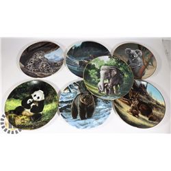 SET OF 7 ANIMAL DECORATIVE PLATES (1988/89)