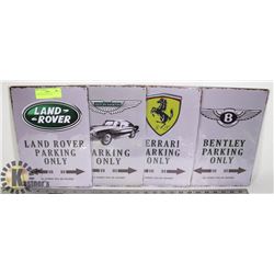 LOT OF 4 NEW TIN SIGNS