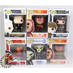 LOT OF 6 VARIOUS FUNKO POP FIGURES