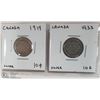 Image 1 : CANADIAN SILVER TEN CENT COINS 1919  1933