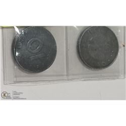 GERMAN WW2  COINS  10 PFENNIG (WITH SWASTIKA) 1940