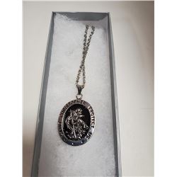 SAINT CHRISTOPHER PENDANT WITH 23 INCH