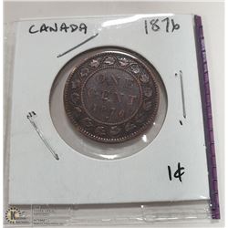 1876 CANADIAN ONE CENT COIN.