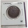 Image 1 : 1876 CANADIAN ONE CENT COIN.