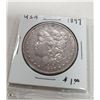 Image 1 : 1897 USA MORGAN SILVER DOLLAR COIN.