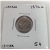 Image 1 : 1872H CANADIAN SILVER FIVE CENT COIN.