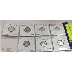 CANADIAN SILVER DIMES (7)