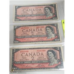 SHEET OF 1954 TWO DOLLAR BILLS.