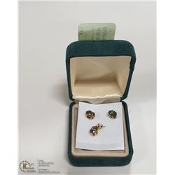 AURORA BOREALIS PENDANT AND EARRINGS.