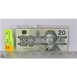 1991 CAD $20 DOLLAR BILL LIBRARY OF PARLIAMENT