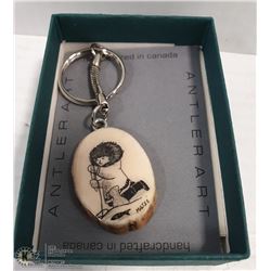 INUIT ANTLER KEY CHAIN FISHER