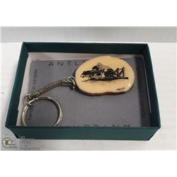INUIT ANTLER KEY CHAIN DOG SLED