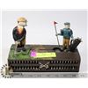 Image 1 : VINTAGE CAST IRON GOLF PIGGY BANK MECHANICAL