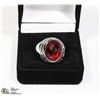 Image 1 : NEW MEN'S RING WITH RED STONE - SIZE 9
