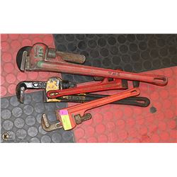 LOT OF 4 PIPE WRENCHES 24" 18" TWO 14"