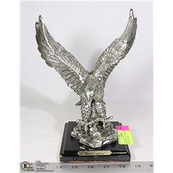RUBYS COLLECTION SILVER TONED EAGLE FIGURE 10"