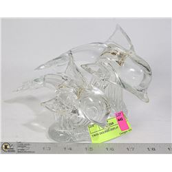 TWIN DOLPHIN FIGURINE, 7" TALL