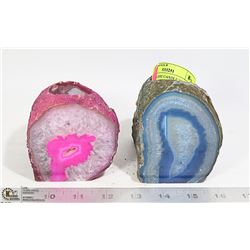 PAIR OF GEODE CANDLE HOLDERS