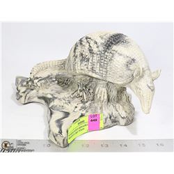 MARBLEIZED ARMADILLO SITTING SHAPED LIKE TEXAS