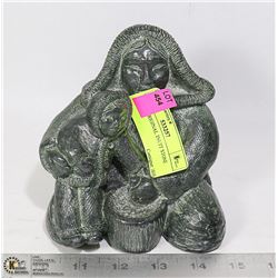 A WOLF ORIGINAL INUIT STONE CARVING