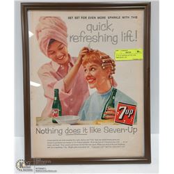 11" X 14" SEVEN-UP 7UP 1958 ORIGINAL AD