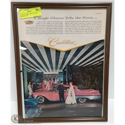 11" X 14"  PINK CADILLAC 1950'S ORIGINAL AD