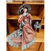 Image 1 : PORCELAIN DOLL ON STAND 26" TALL