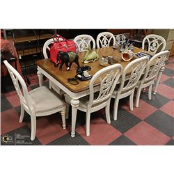 9 PIECE SEARS KITCHEN TABLE SET, INCLUDES 8 CHAIRS