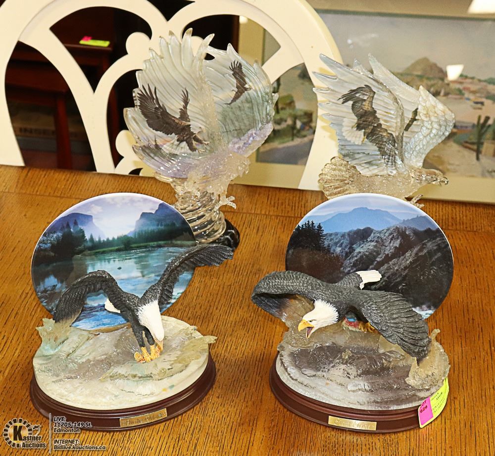 Display Eagle COLLECTION OF 4 EAGLE THEMED DECORATIVE DISPLAYS