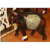 Image 1 : WOODEN ELEPHANT WITH DECORATIVE CRACKED GLASS BODY
