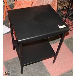 2 SHELF BLACK METAL NIGHT STAND, 20" X 28" X 19"