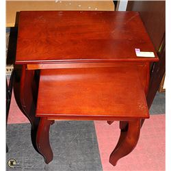 PAIR OF WOOD NESTING TABLES, 20" X 12" X 20"