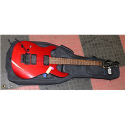 PEAVEY ELECTRIC GUITAR RED LEFTY WITH SOFT CASE