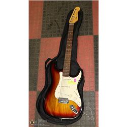 G K ELECTRIC GUITAR BLACK  WITH SOFT CASE