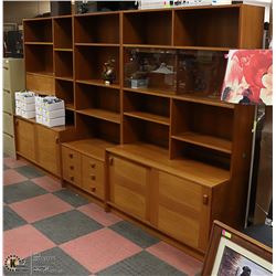 MID CENTURY MODERN DOMINO MOBLER DANISH TEAK WALL