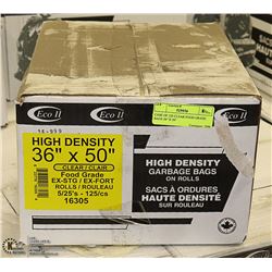 CASE OF 125 CLEAR FOOD GRADE BAGS 36"X50"